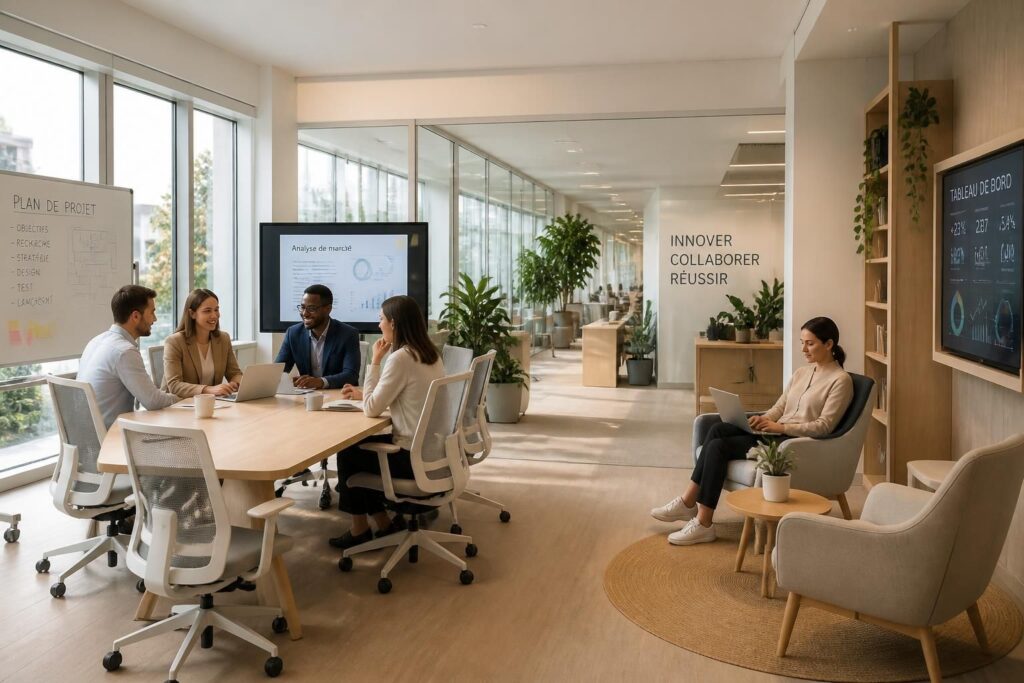 découvrez comment aménager un espace de travail collaboratif pour optimiser l'organisation, favoriser la communication et améliorer la productivité de vos équipes.