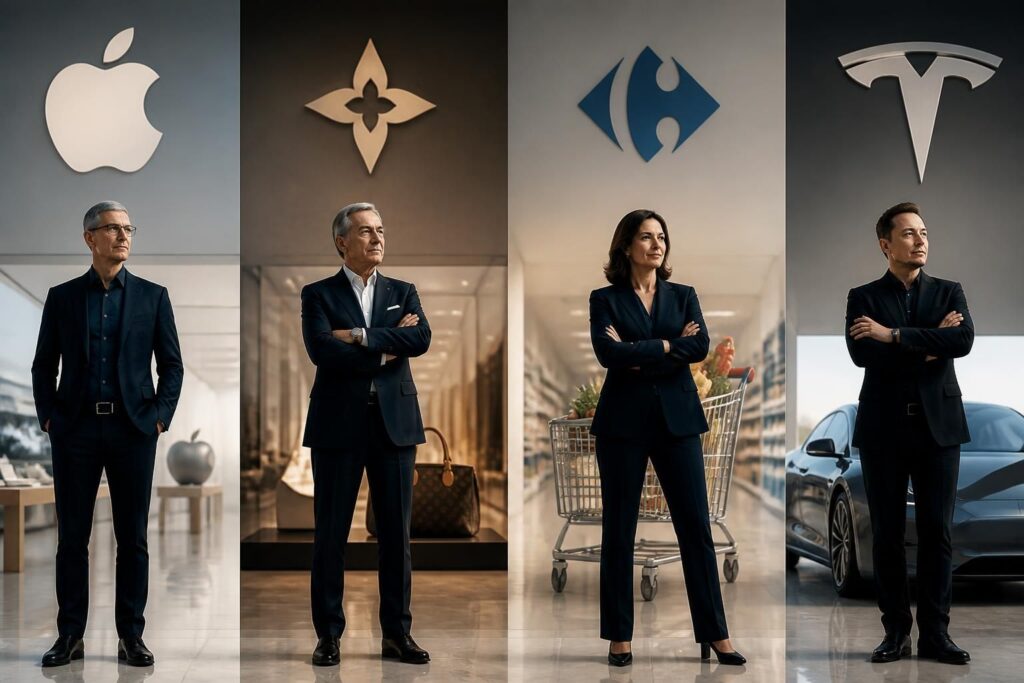 découvrez qui sont les actionnaires majoritaires et les principaux contrôleurs de total, apple, lvmh, carrefour et tesla dans cet article détaillé.