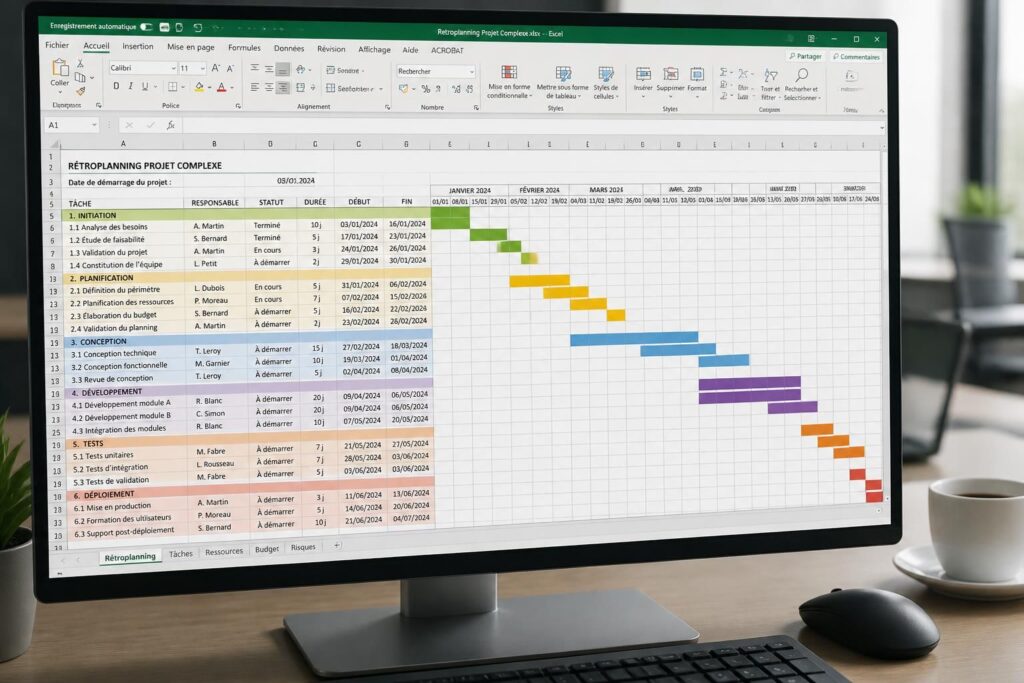 découvrez un exemple de rétro planning excel pour organiser efficacement vos projets, optimiser votre gestion du temps et assurer la réussite de vos échéances.