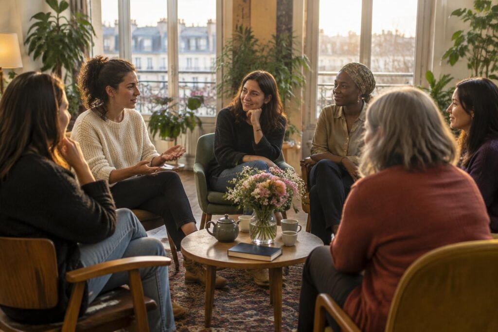 découvrez les cercles de femmes à paris et près de chez vous : initiatives, lieux de rencontre et conseils pour partager, échanger et créer du lien.