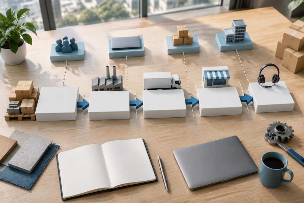découvrez la chaîne de valeur de porter : définition, exemples concrets et modèle à remplir pour analyser vos activités et renforcer votre avantage concurrentiel.